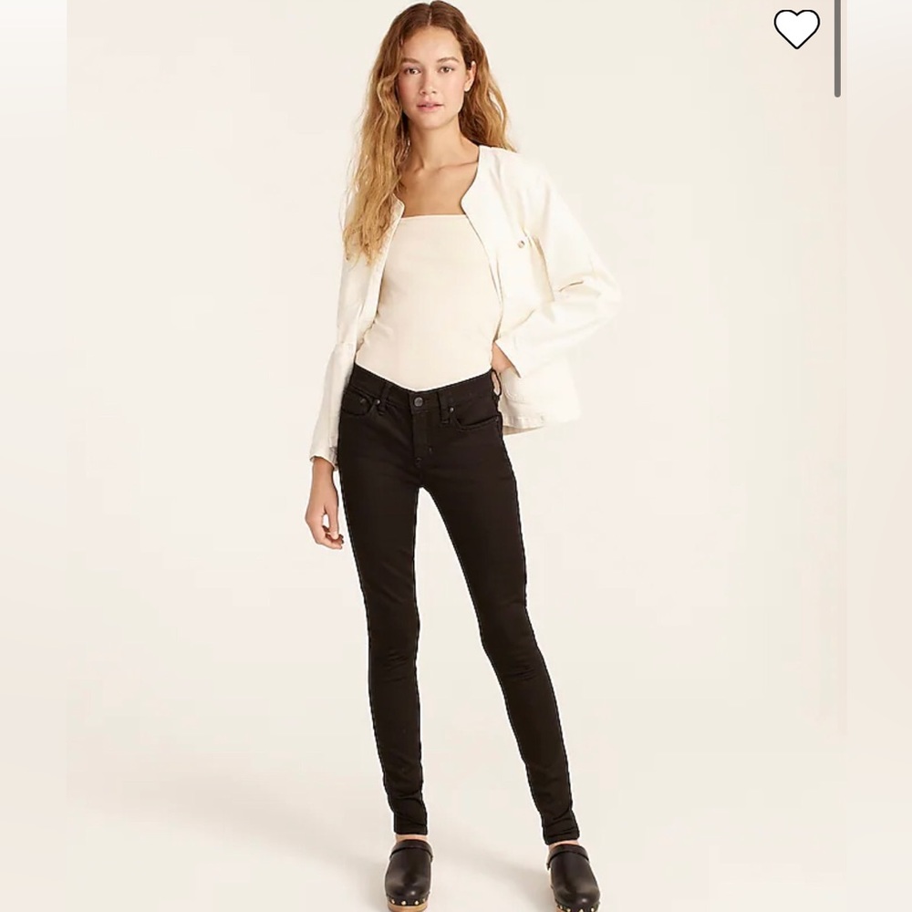J. Crew 8" stretchy toothpick jean in true black